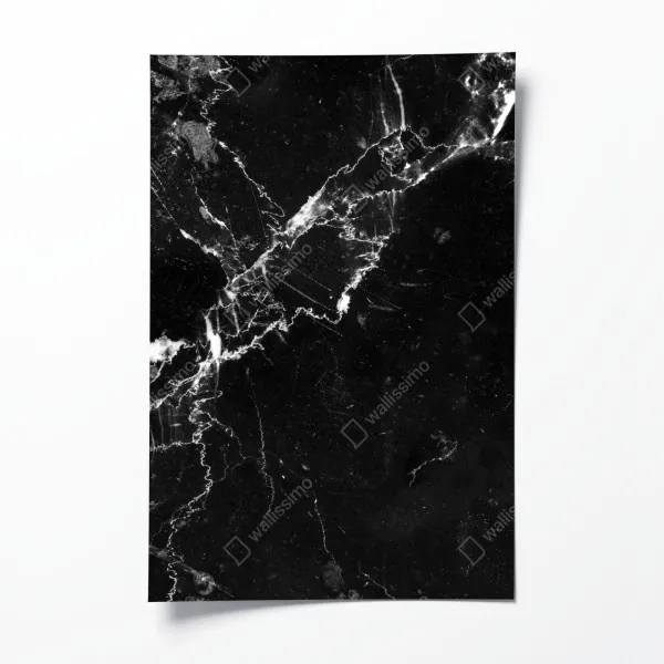 Plakat czarny marmur z żyłami