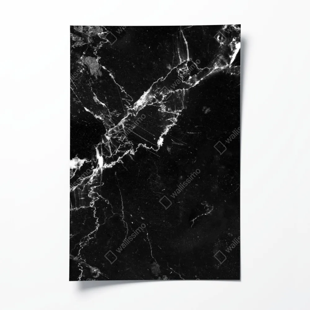 Plakat czarny marmur z żyłami – Wallissimo® Plakat czarny marmur z żyłami – Wallissimo®