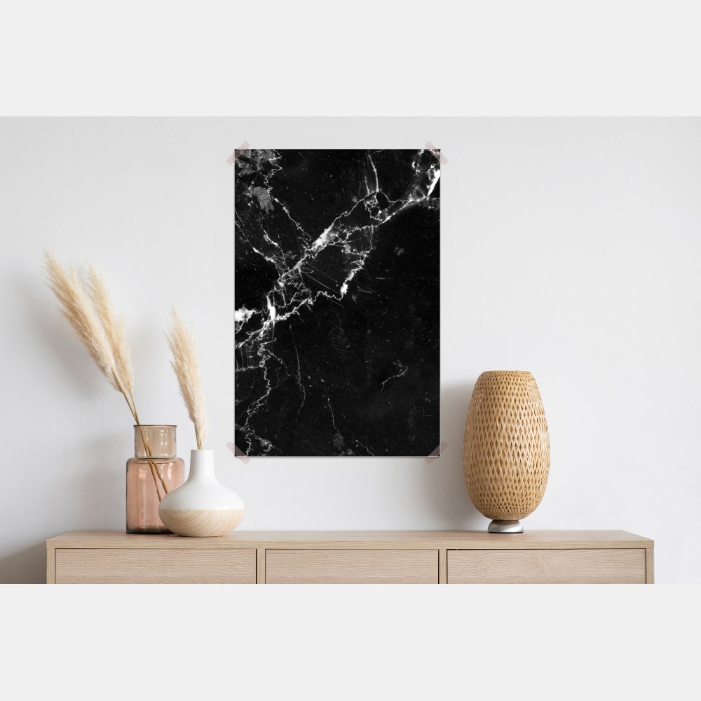 Plakat czarny marmur z żyłami – Wallissimo® Plakat czarny marmur z żyłami – Wallissimo®
