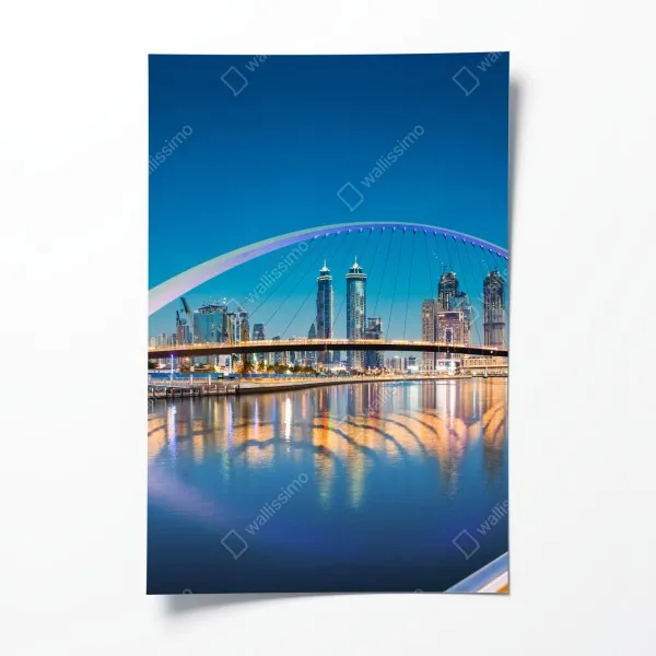 Plakat niebieski kwiatowy wzór toile – Wallissimo®