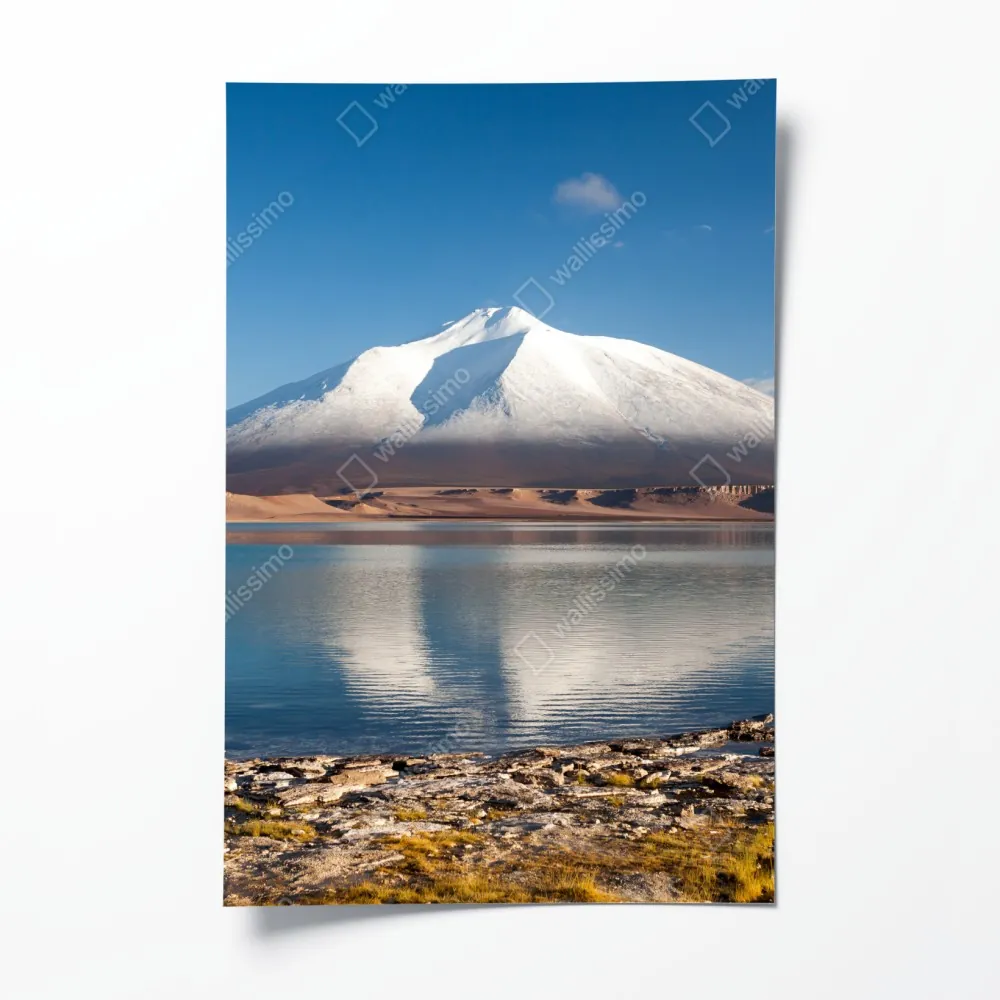 Plakat Laguna Verde odbicie w Atacama – Wallissimo® Plakat Laguna Verde odbicie w Atacama – Wallissimo®