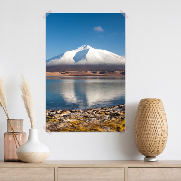 Plakat Laguna Verde odbicie w Atacama – Wallissimo® Plakat Laguna Verde odbicie w Atacama – Wallissimo®