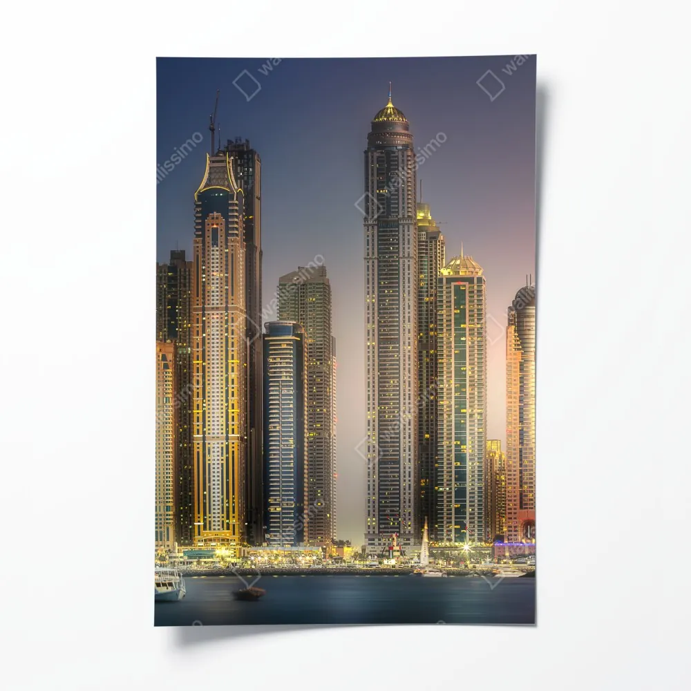 Plakat złota panorama miasta o zmierzchu – Wallissimo® Plakat złota panorama miasta o zmierzchu – Wallissimo®