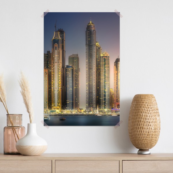 Plakat złota panorama miasta o zmierzchu – Wallissimo® Plakat złota panorama miasta o zmierzchu – Wallissimo®