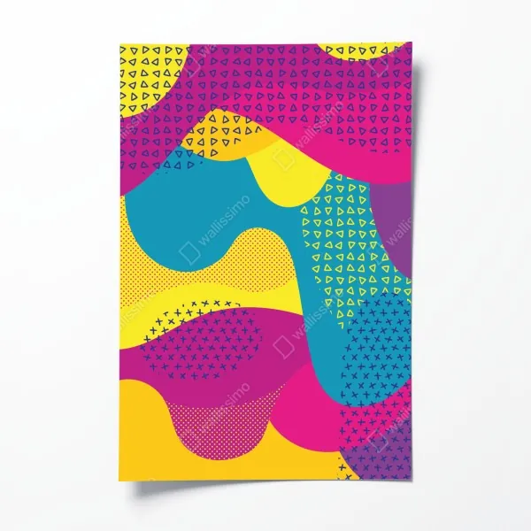 Plakat żywy abstrakcyjny wzór fal