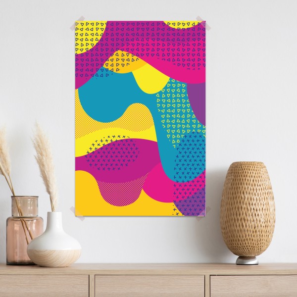 Plakat żywy abstrakcyjny wzór fal – Wallissimo® Plakat żywy abstrakcyjny wzór fal – Wallissimo®