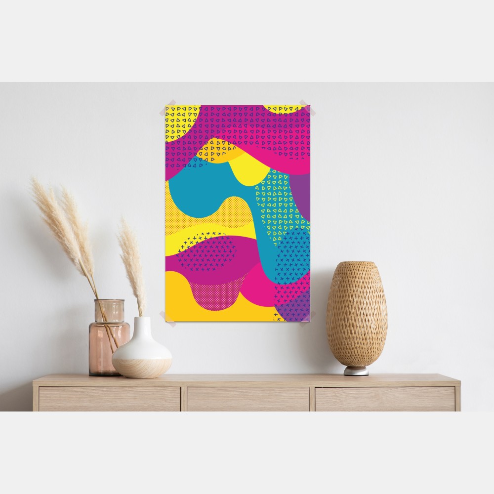 Plakat żywy abstrakcyjny wzór fal – Wallissimo® Plakat żywy abstrakcyjny wzór fal – Wallissimo®