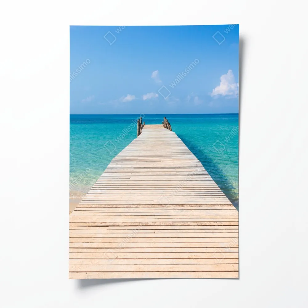 Plakat drewniany pomost nad turkusowym morzem – Wallissimo® Plakat drewniany pomost nad turkusowym morzem – Wallissimo®