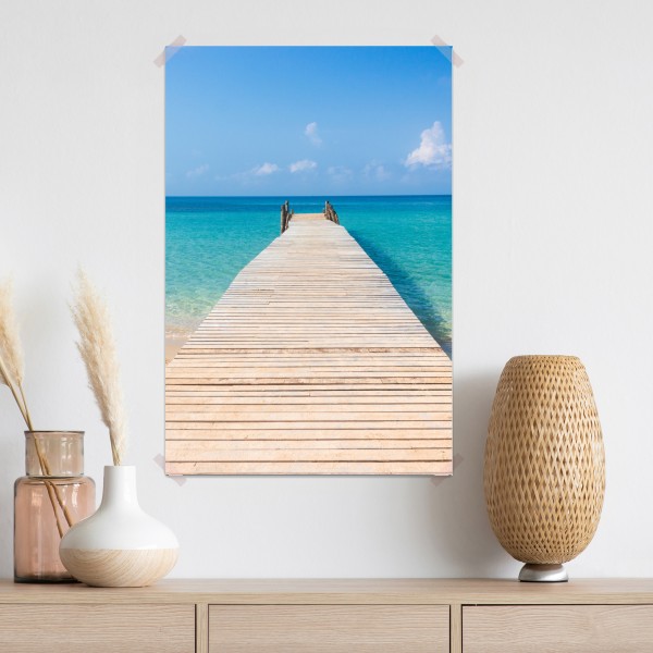 Plakat drewniany pomost nad turkusowym morzem – Wallissimo® Plakat drewniany pomost nad turkusowym morzem – Wallissimo®