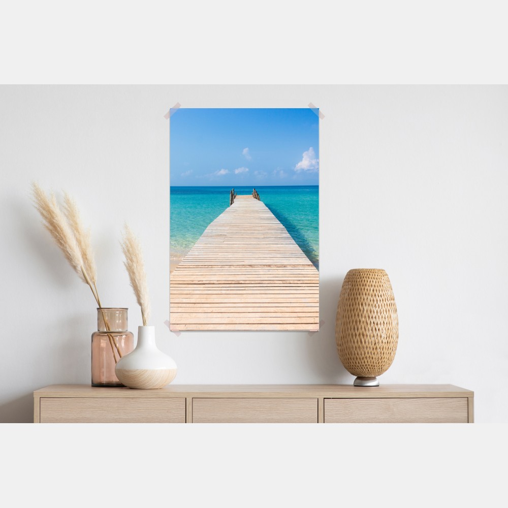 Plakat drewniany pomost nad turkusowym morzem – Wallissimo® Plakat drewniany pomost nad turkusowym morzem – Wallissimo®