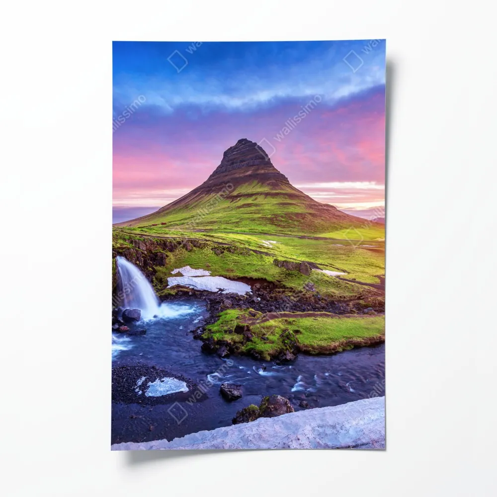 Plakat Kirkjufell o wschodzie słońca – Wallissimo® Plakat Kirkjufell o wschodzie słońca – Wallissimo®