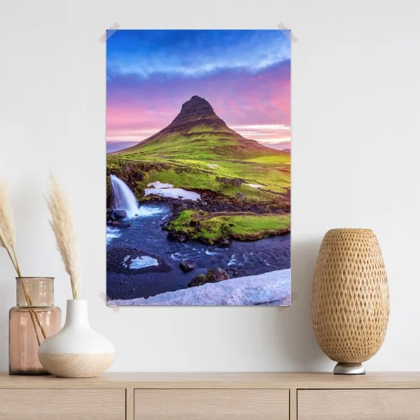 Plakat Kirkjufell o wschodzie słońca – Wallissimo® Plakat Kirkjufell o wschodzie słońca – Wallissimo®