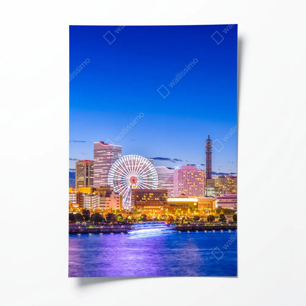 Plakat Yokohama panorama miasta o zmierzchu – Wallissimo® Plakat Yokohama panorama miasta o zmierzchu – Wallissimo®