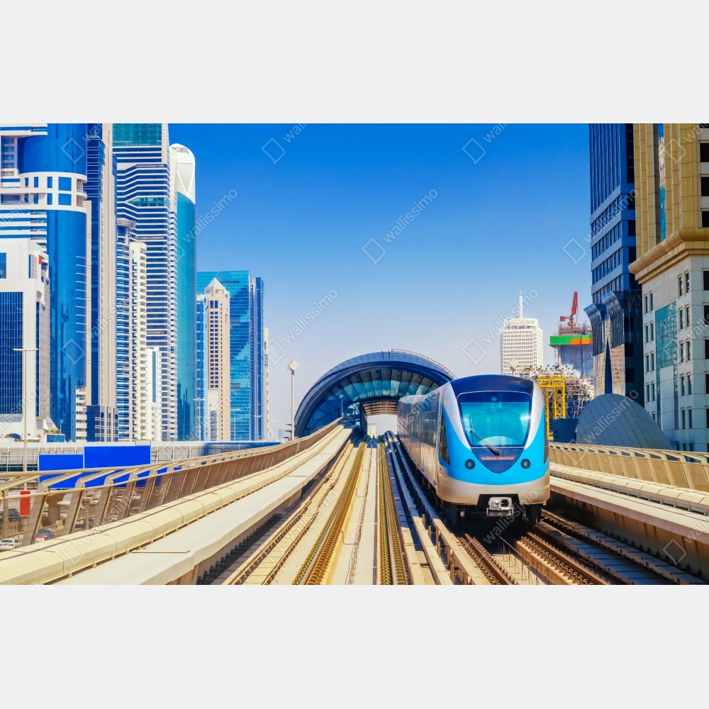 Plakat miejski pociąg metra w słońcu – Wallissimo® Plakat miejski pociąg metra w słońcu – Wallissimo®