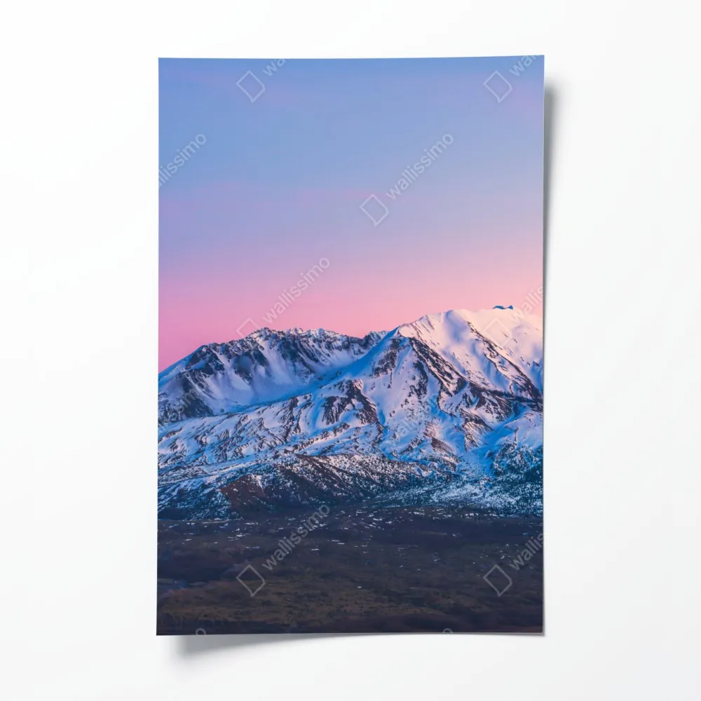 Plakat zachód słońca nad Mount St. Helens w zimie – Wallissimo® Plakat zachód słońca nad Mount St. Helens w zimie – Wallissimo®