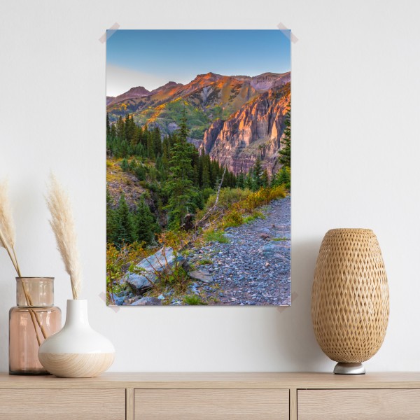 Plakat alpejski szlak o zachodzie słońca – Wallissimo® Plakat alpejski szlak o zachodzie słońca – Wallissimo®