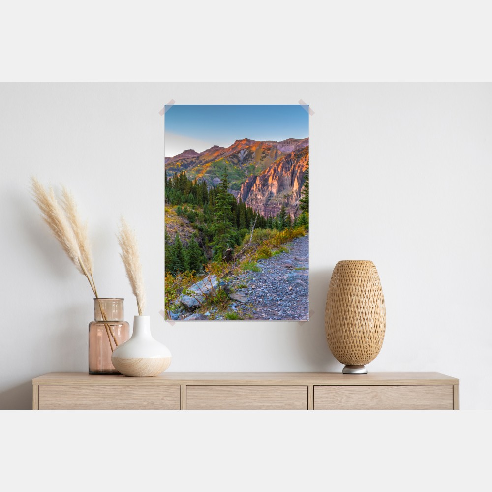 Plakat alpejski szlak o zachodzie słońca – Wallissimo® Plakat alpejski szlak o zachodzie słońca – Wallissimo®