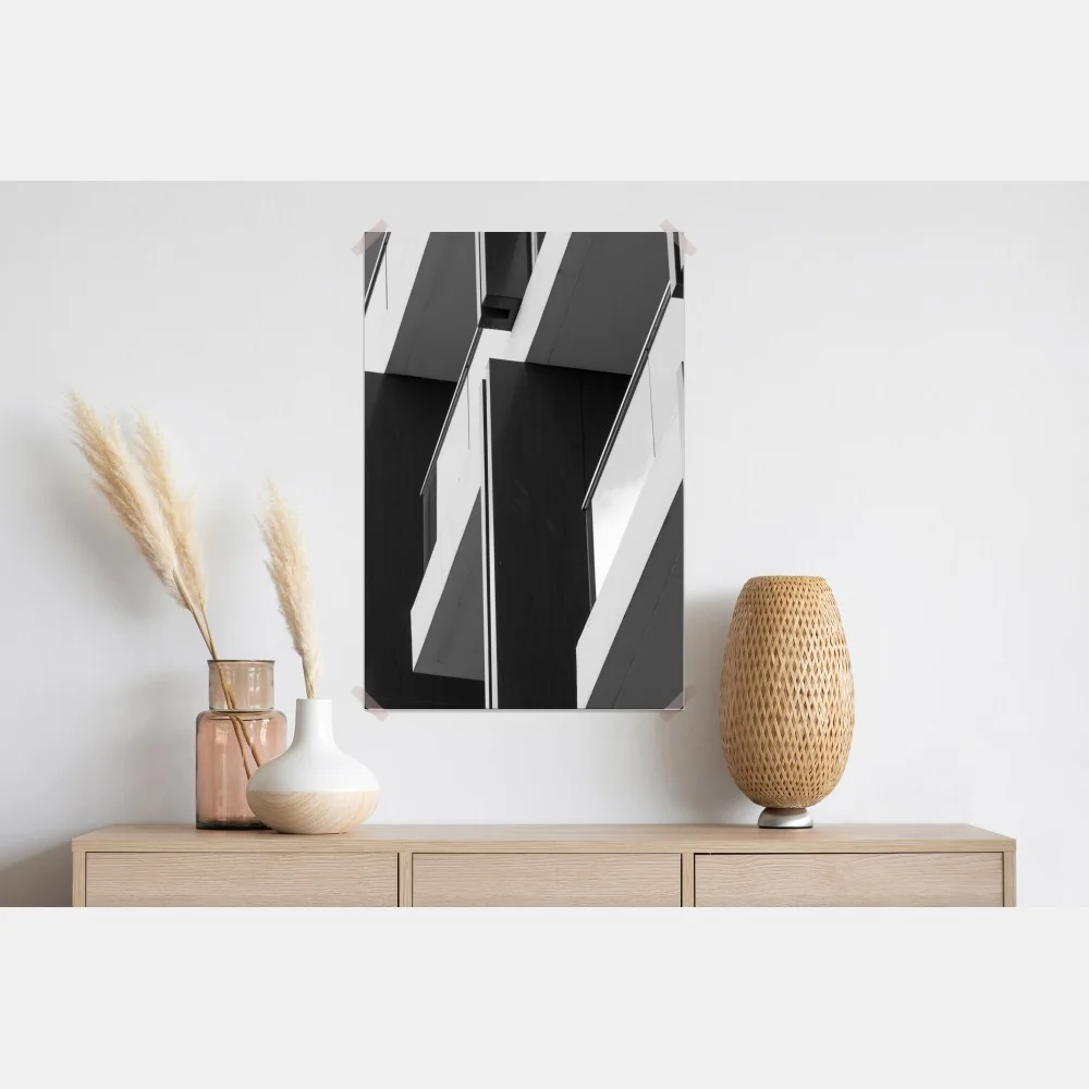 Plakat geometryczny wzór balkonów – Wallissimo® Plakat geometryczny wzór balkonów – Wallissimo®