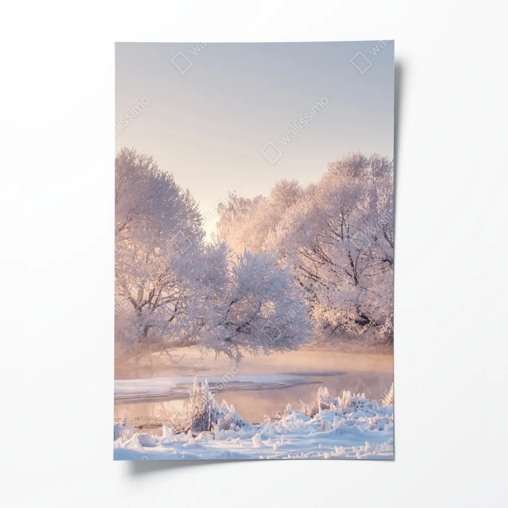 Plakat oszronione drzewa o świcie – Wallissimo® Plakat oszronione drzewa o świcie – Wallissimo®