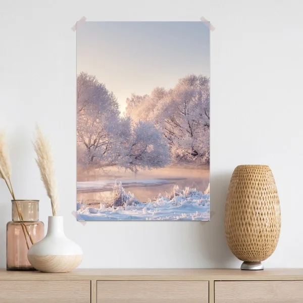 Plakat oszronione drzewa o świcie – Wallissimo® Plakat oszronione drzewa o świcie – Wallissimo®