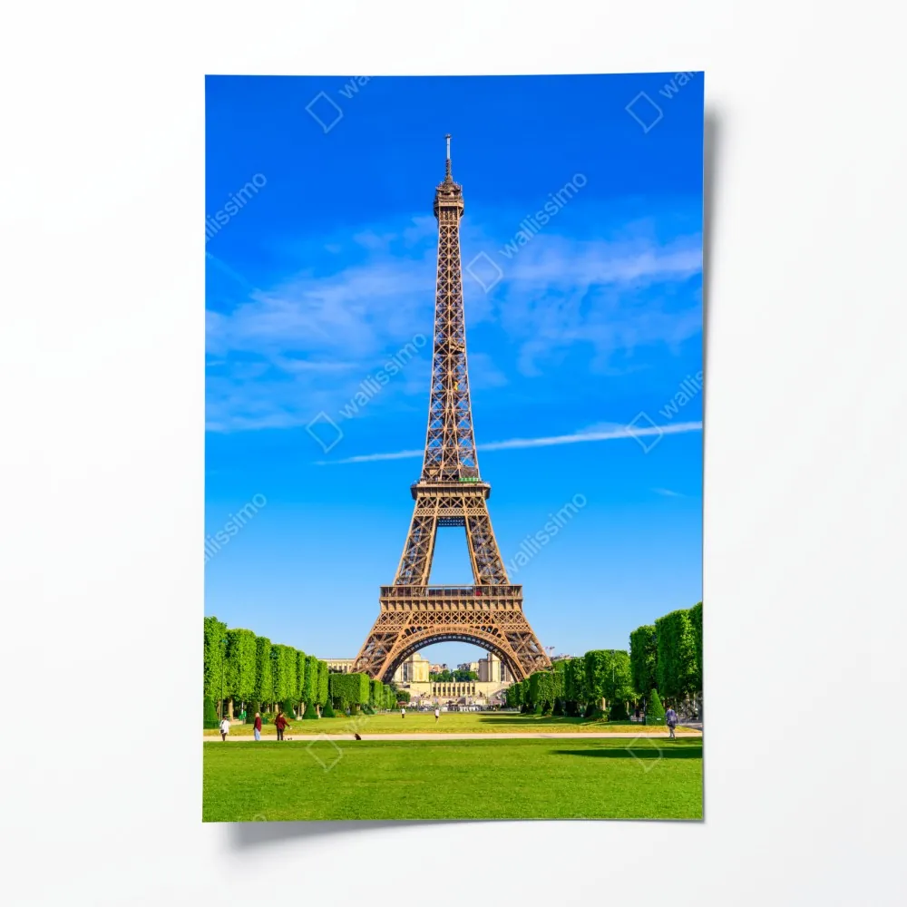 Plakat Wieża Eiffla na Polu Marsowym, żywy paryski krajobraz – Wallissimo® Plakat Wieża Eiffla na Polu Marsowym, żywy paryski krajobraz – Wallissimo®