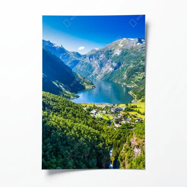 Plakat Geirangerfjord panorama górska