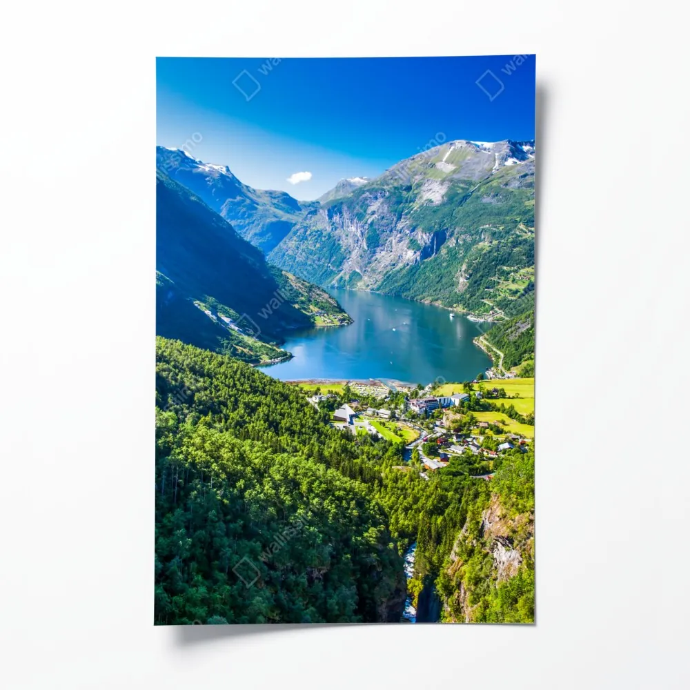 Plakat Geirangerfjord panorama górska – Wallissimo® Plakat Geirangerfjord panorama górska – Wallissimo®