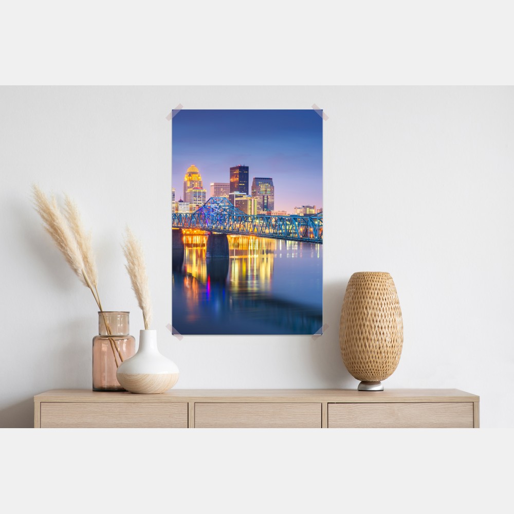Plakat Louisville panorama o zmierzchu – Wallissimo® Plakat Louisville panorama o zmierzchu – Wallissimo®