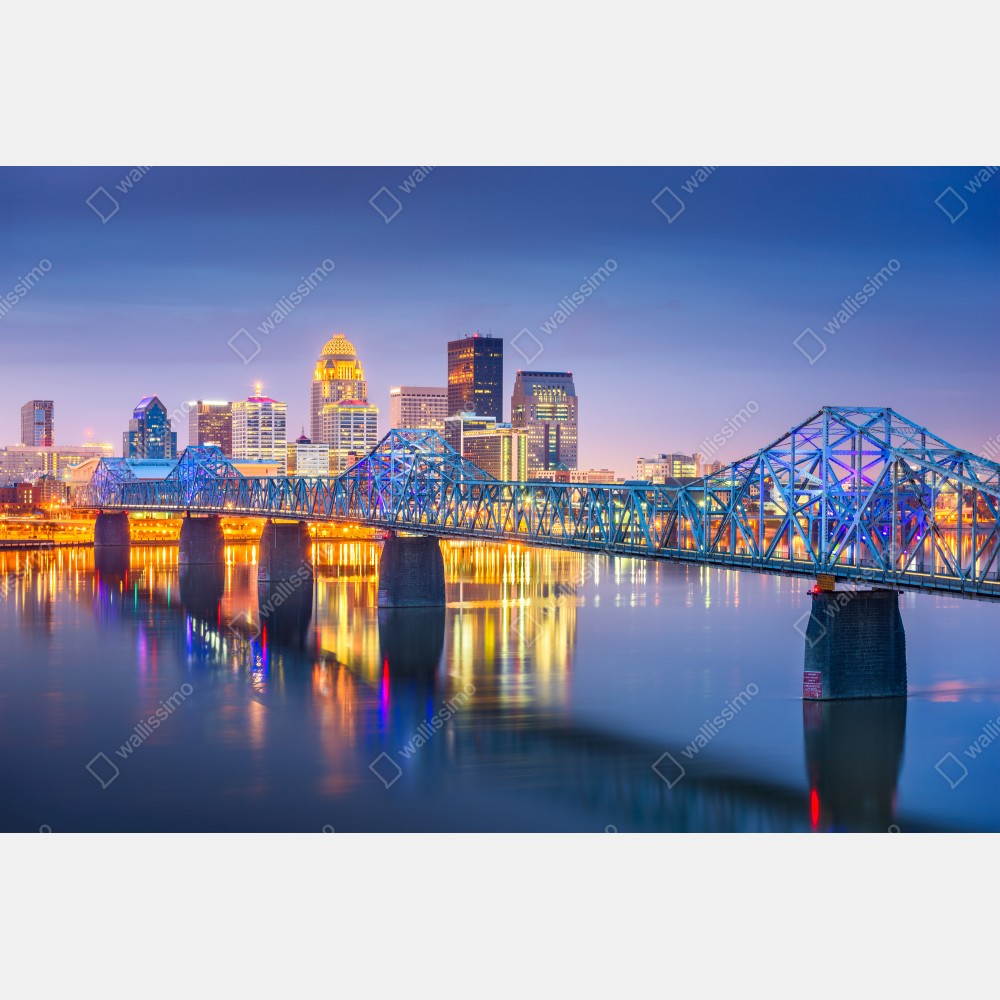 Plakat Louisville panorama o zmierzchu – Wallissimo® Plakat Louisville panorama o zmierzchu – Wallissimo®