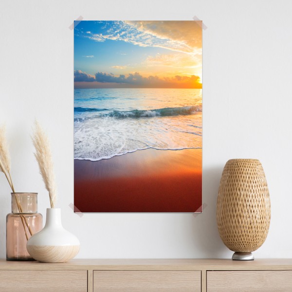 Plakat spokojny zachód słońca nad oceanem – Wallissimo® Plakat spokojny zachód słońca nad oceanem – Wallissimo®