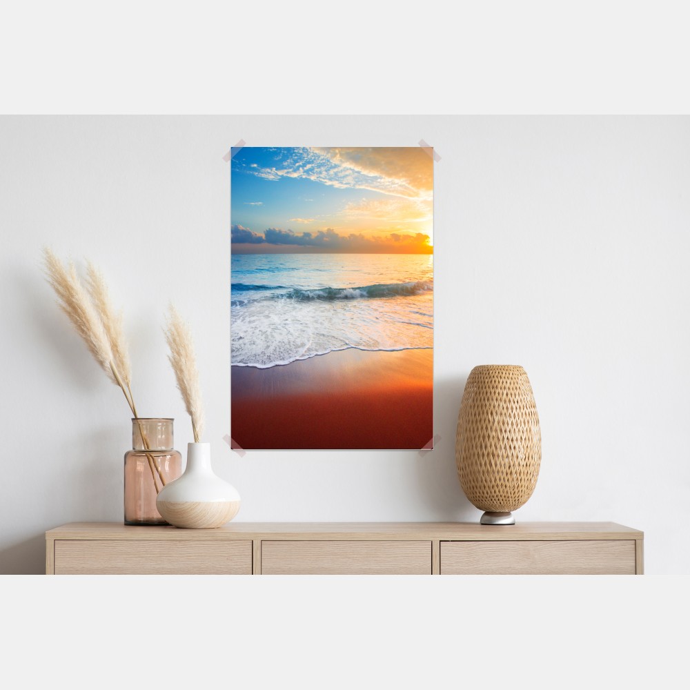 Plakat spokojny zachód słońca nad oceanem – Wallissimo® Plakat spokojny zachód słońca nad oceanem – Wallissimo®