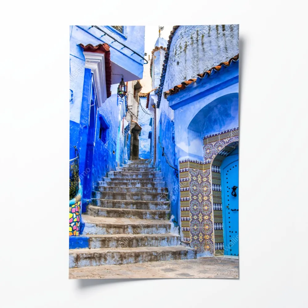 Plakat niebieska uliczka w Chefchaouen, Maroko – Wallissimo® Plakat niebieska uliczka w Chefchaouen, Maroko – Wallissimo®