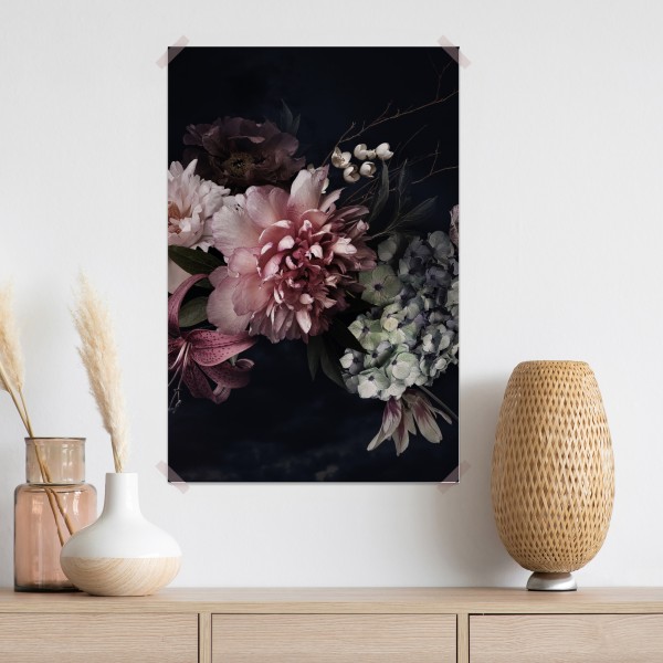 Plakat bukiet piwonii i hortensji – Wallissimo® Plakat bukiet piwonii i hortensji – Wallissimo®