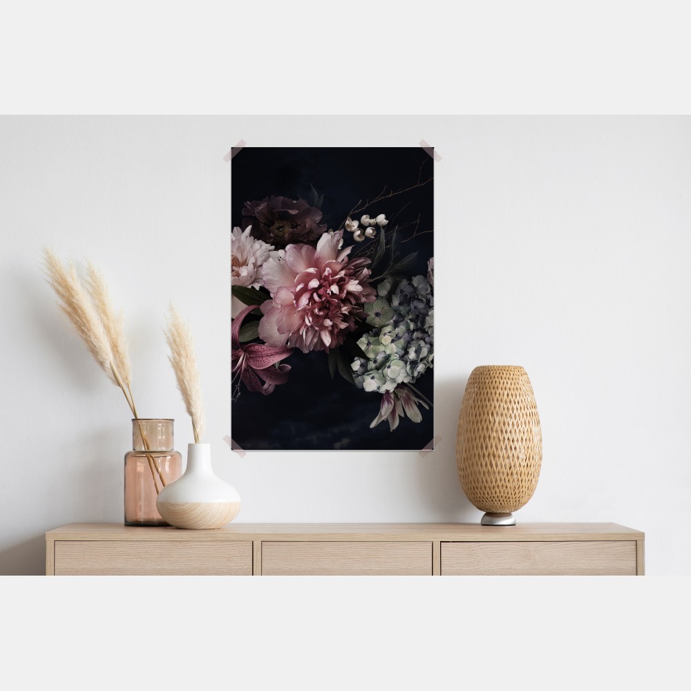 Plakat bukiet piwonii i hortensji – Wallissimo® Plakat bukiet piwonii i hortensji – Wallissimo®