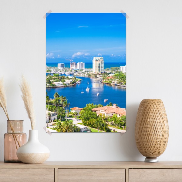 Plakat Fort Lauderdale panorama nad wybrzeżem – Wallissimo® Plakat Fort Lauderdale panorama nad wybrzeżem – Wallissimo®