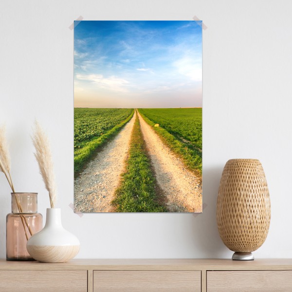 Plakat polna droga przez zielone pola – Wallissimo® Plakat polna droga przez zielone pola – Wallissimo®