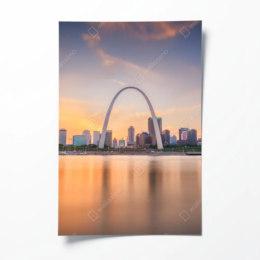 Plakat St. Louis panorama o zmierzchu – Wallissimo® Plakat St. Louis panorama o zmierzchu – Wallissimo®