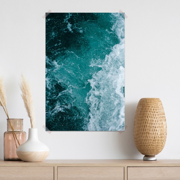 Plakat turkusowe fale morskie – Wallissimo® Plakat turkusowe fale morskie – Wallissimo®