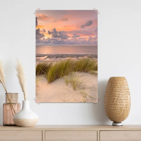 Plakat zachód słońca nad wydmami Zeeland – Wallissimo® Plakat zachód słońca nad wydmami Zeeland – Wallissimo®