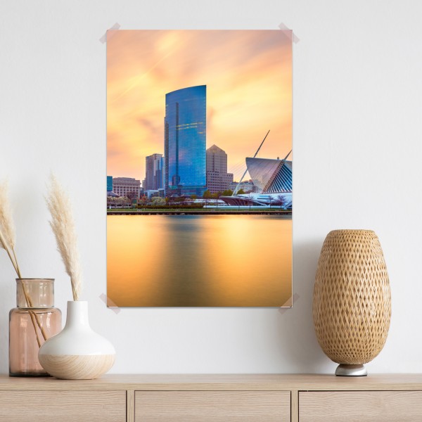 Plakat Milwaukee panorama miasta o zmierzchu – Wallissimo® Plakat Milwaukee panorama miasta o zmierzchu – Wallissimo®