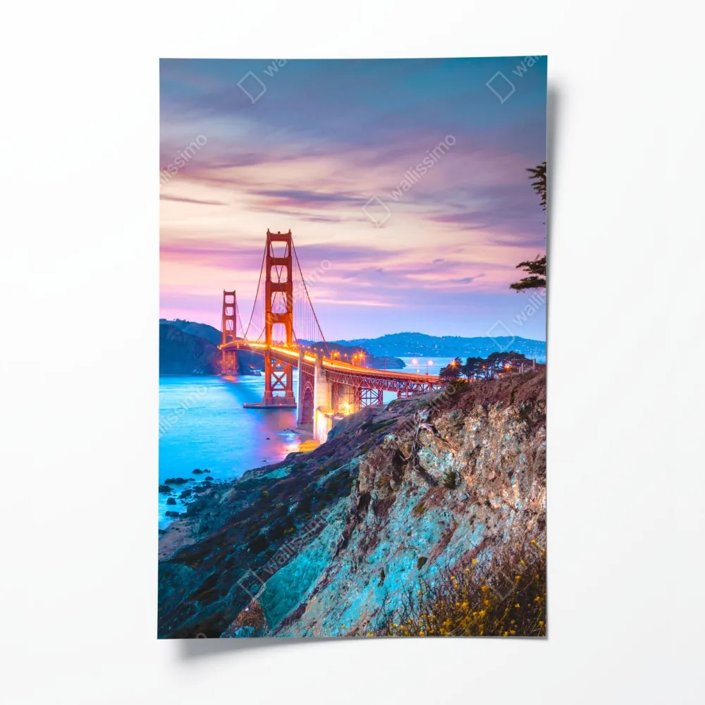 Plakat Golden Gate Bridge o zmierzchu – Wallissimo® Plakat Golden Gate Bridge o zmierzchu – Wallissimo®