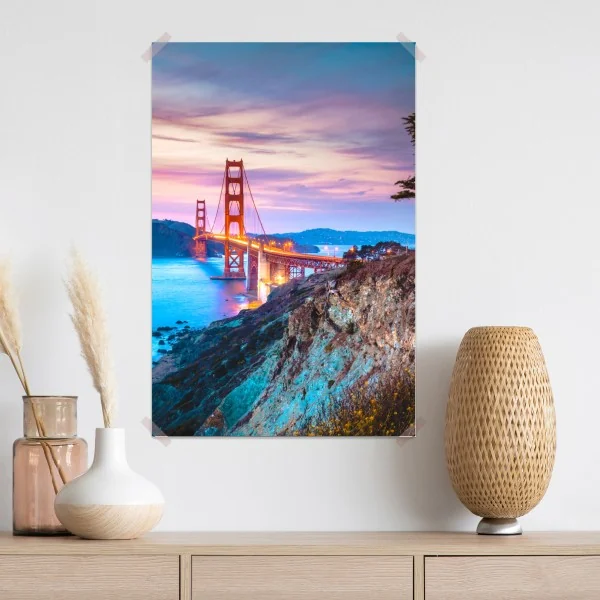 Plakat Golden Gate Bridge o zmierzchu – Wallissimo® Plakat Golden Gate Bridge o zmierzchu – Wallissimo®