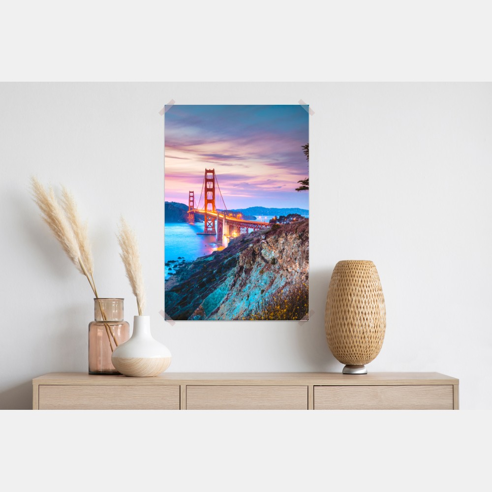 Plakat Golden Gate Bridge o zmierzchu – Wallissimo® Plakat Golden Gate Bridge o zmierzchu – Wallissimo®