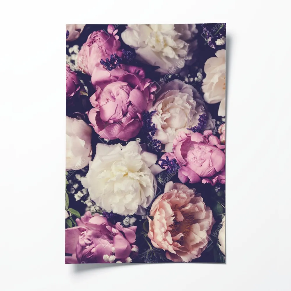 Plakat romantyczny bukiet piwonii w pastelowych tonach – Wallissimo® Plakat romantyczny bukiet piwonii w pastelowych tonach – Wallissimo®