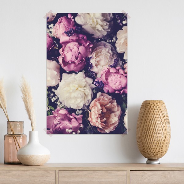 Plakat romantyczny bukiet piwonii w pastelowych tonach – Wallissimo® Plakat romantyczny bukiet piwonii w pastelowych tonach – Wallissimo®