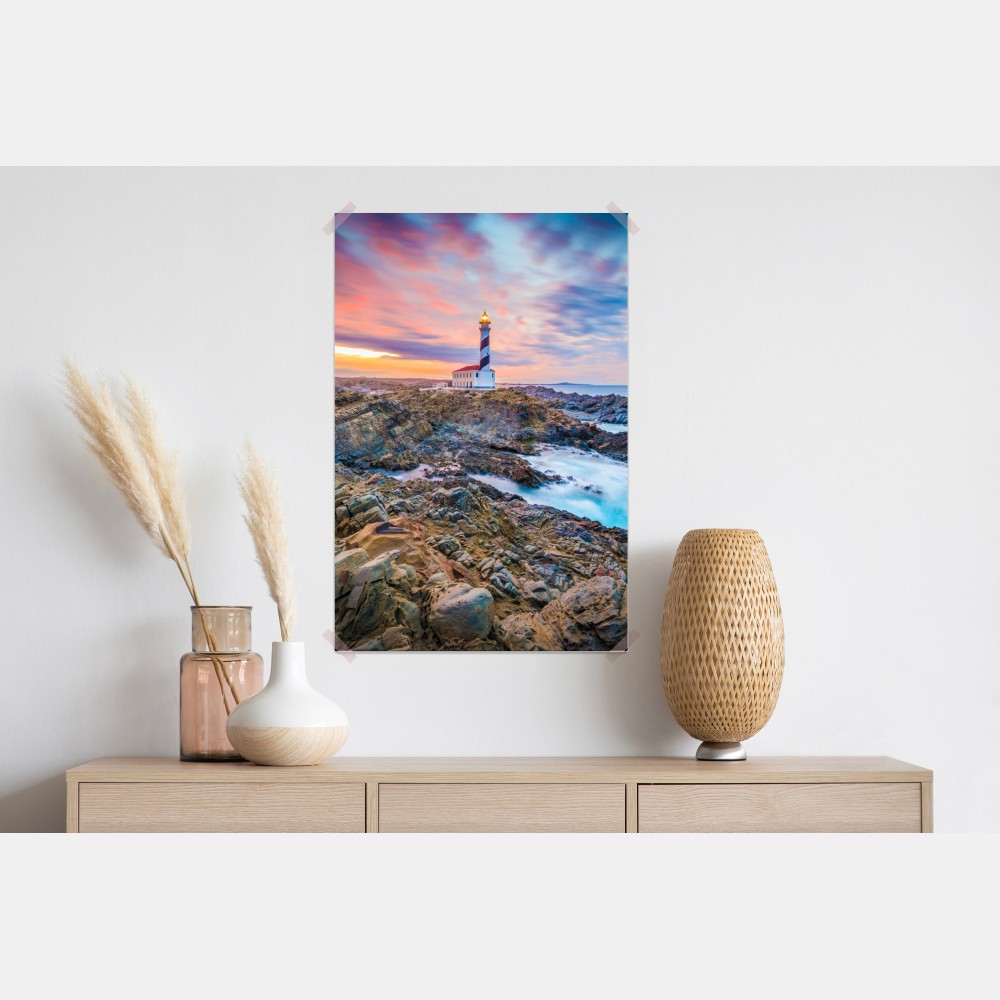 Plakat zachód słońca przy latarni Favaritx, Minorka – Wallissimo® Plakat zachód słońca przy latarni Favaritx, Minorka – Wallissimo®