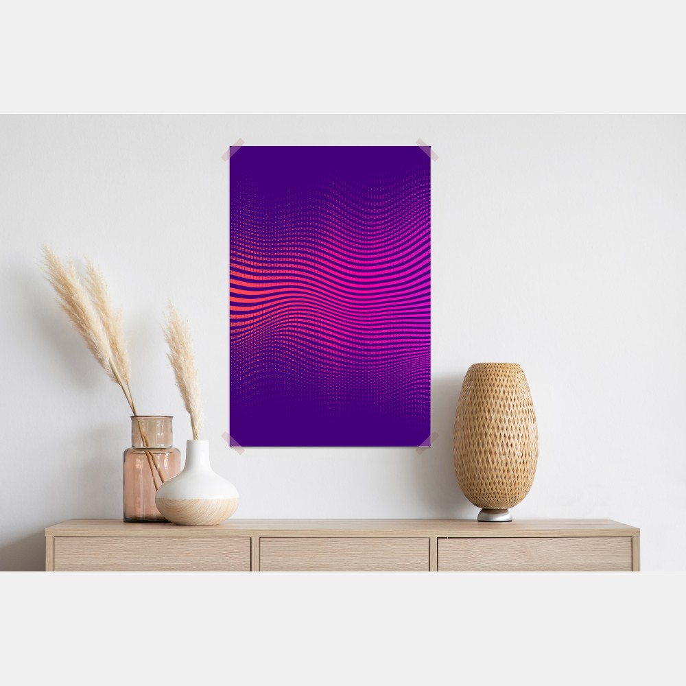 Plakat żywy gradient falowy wzór – Wallissimo® Plakat żywy gradient falowy wzór – Wallissimo®