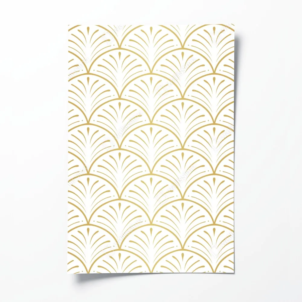 Plakat złoty wzór art deco w stylu wachlarza – Wallissimo® Plakat złoty wzór art deco w stylu wachlarza – Wallissimo®