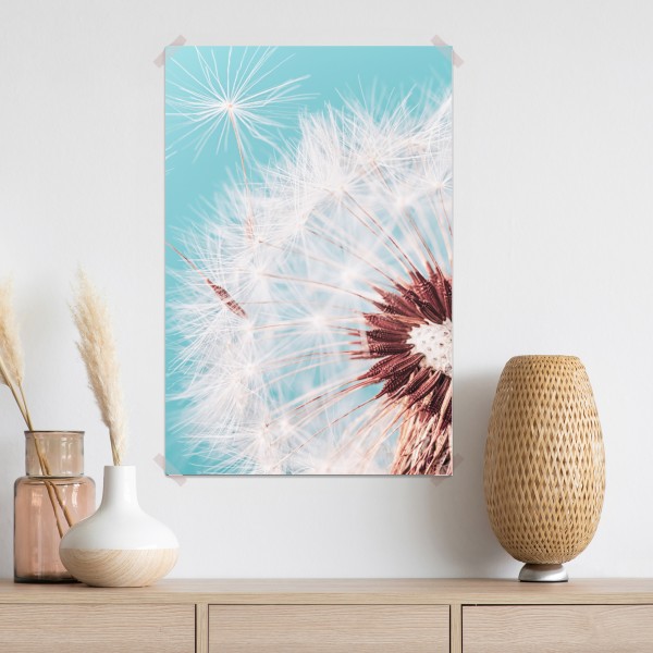 Plakat delikatny dmuchawiec na turkusowym tle – Wallissimo® Plakat delikatny dmuchawiec na turkusowym tle – Wallissimo®