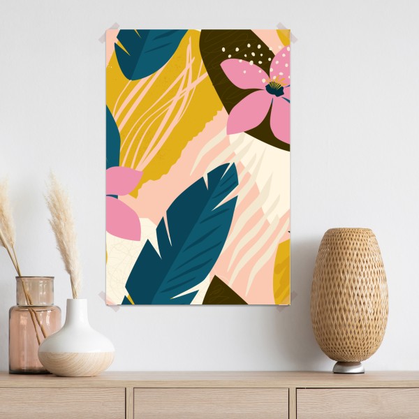 Plakat tropikalna abstrakcyjna grafika kwiatowa – Wallissimo® Plakat tropikalna abstrakcyjna grafika kwiatowa – Wallissimo®